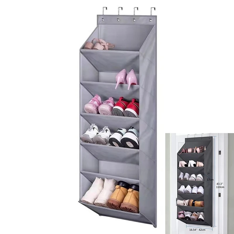 Настенная сумка для хранения с несколькими карманами, большой подвесной органайзер для обуви над дверью за дверью и 4 металлическими крючками, сумки для хранения в полке для обуви