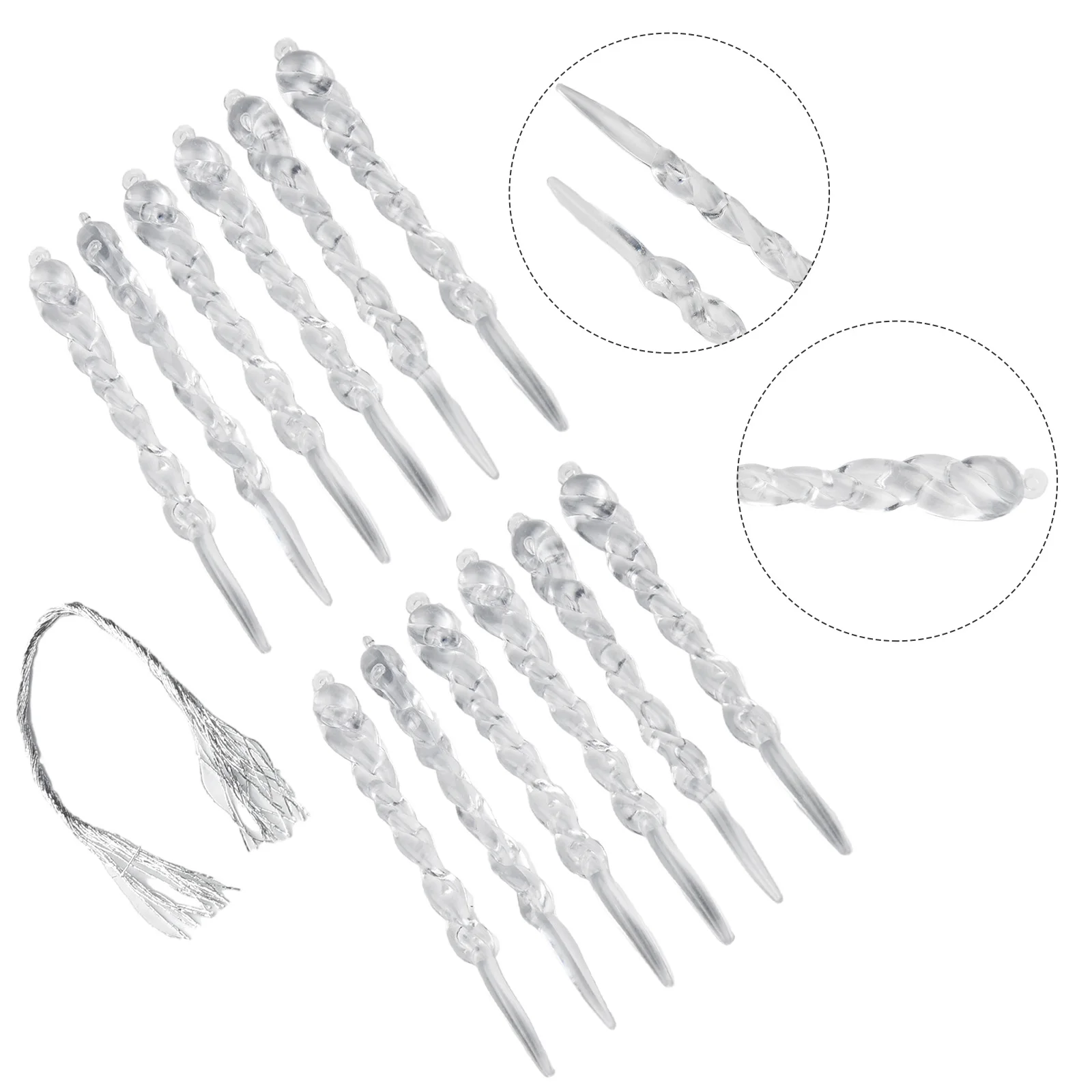 12 шт. 13 см рождественская сосулька прозрачная имитация льда елка подвесное