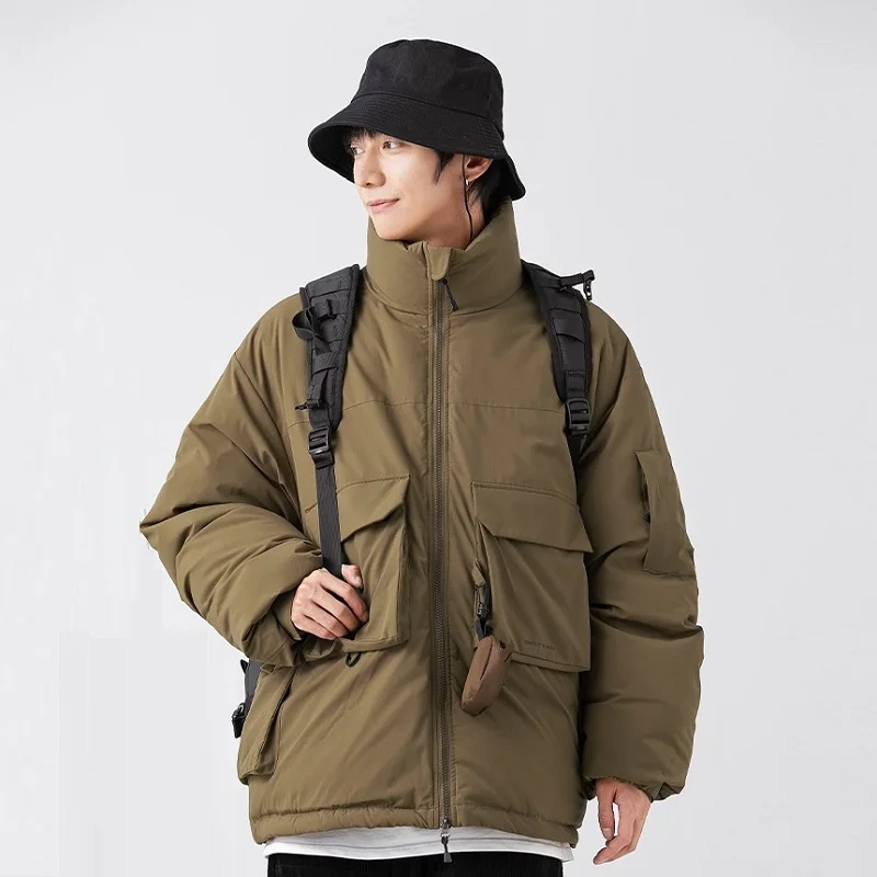 Rainbowtouches Winter Jacket Men Parkas Thicken Warm Coat Stand Collar Solid Color Male Casual Down Jackets Fashion Streetwear