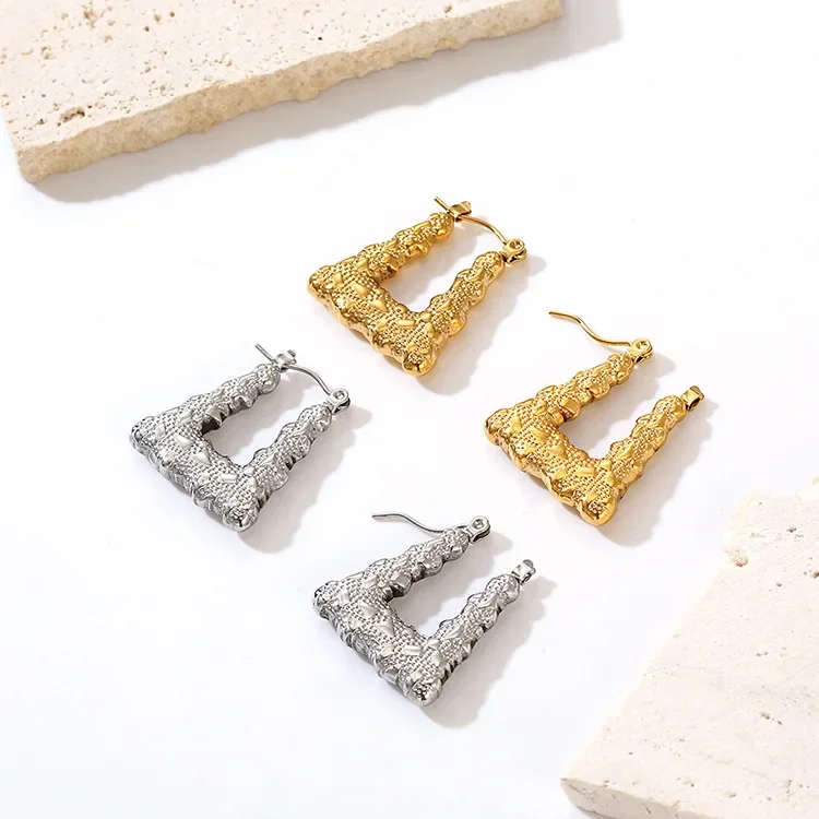 Showfay простые шикарные серьги-кольца из нержавеющей стали золотого цвета для