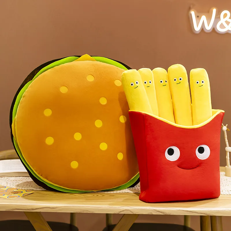 

Мультяшный пакет с картофелем фри забавные мягкие плюшевые чипсы Милая еда подушка для объятий детская интерактивная обучающая игрушка кавайные плюшевые