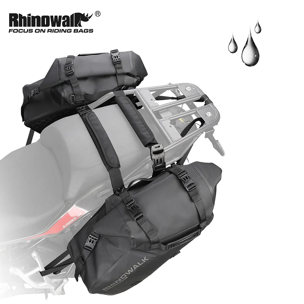 Rhinowalk Motorcycle Backpack Waterproof Bag Large Capacity Motorbike Tail Bag Moto Helmet Backpack Motorcycle Accessories 28L