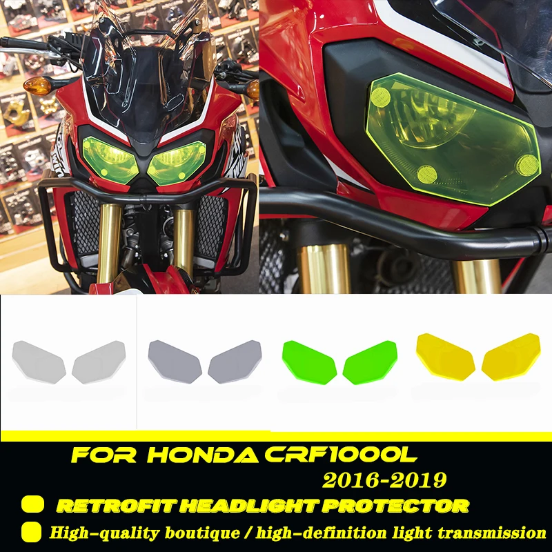 

For HONDA CRF1000L CRF 1000L 2016-2019 Motorcycle Headlight Cover Protective Screen Lens Acrylic Protective Cover Lampshade