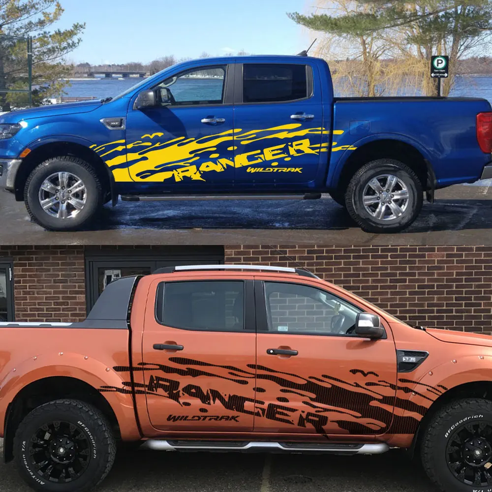 Ford Ranger Raptor Wildtrak Пикап Боковые Наклейки Виниловая Пленка Матовая Отделка