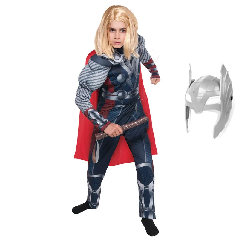 

Christmas Boys Super hero Party Halloween Man Cos Costumes for Children Child Muscle ironman Thor Hulk Mask Deadpool Venom Kids