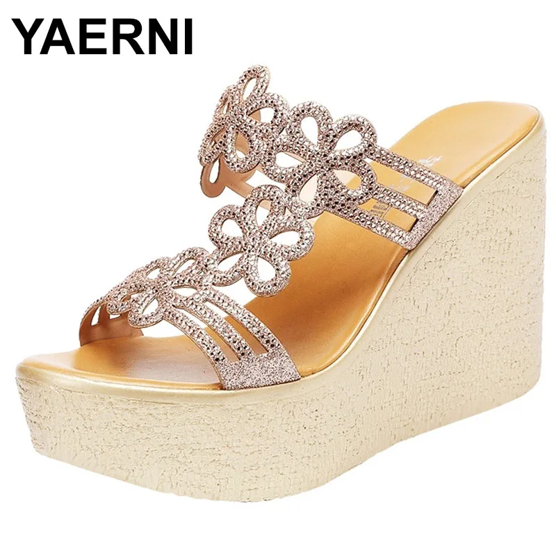 

Женские туфли на платформе размера плюс 43, летние танкетки, модель 2023, свадебная обувь, туфли на высоком каблуке, сланцы, женские тапочки на каблуке