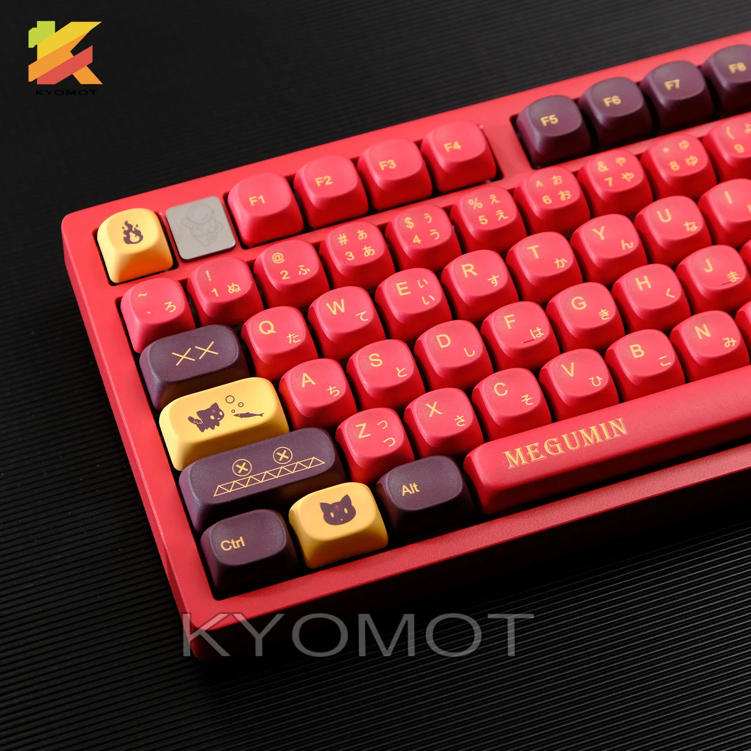 Фото KTOMOT 125-клавиш KonoSuba Megumin, колпачки для клавиш XOA Profile Dye Sub PBT, аниме-клавиатура для Cherry Mx Switch, механическая клавиатура DIY GMK №5
