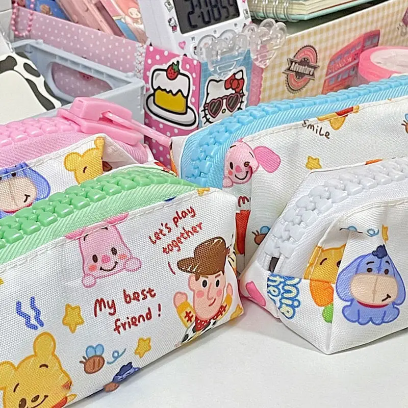 

Disney Toy Story Handmade Pencil Case Cute Cartoon Pattern Large Zipper Pencil Case Children Student Learning Stationery Bag