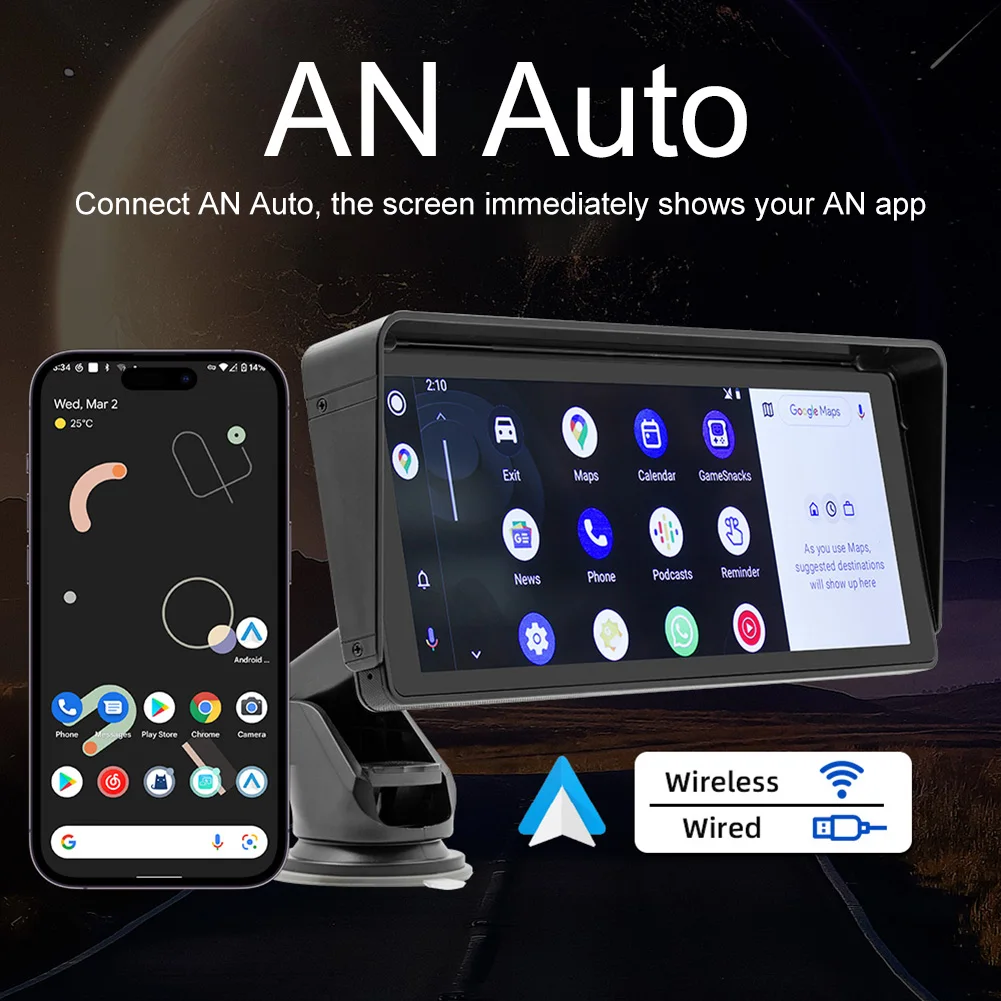 

1x 10.26-inch IPS Color H-D Touch Screen Dash Cam CarPlay Car MP5 Player DVR Video Recorder Connected To Wireless Carplay Or AN