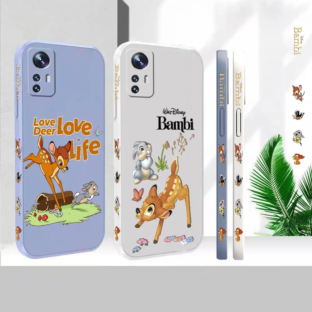 

Cartoon Cute Bambi Phone Case For Xiaomi Mi 13 12 12S 12X 11 11T 10 10S 10I 9 9SE 8 8SE Pro Ultra Lite Liquid Cover Funda Capa