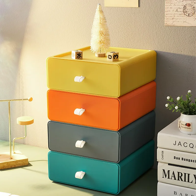 

(Carefully Selected)Home Drawer Storage Box Office Desktop Finishing Plastic Cosmetic Dormitory Multi-layer Can Be Stacked