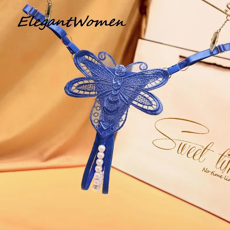 6Pc Embroidery Butterfly Sexy Lingerie Women Thong Tanga Panties Low Waist Underwear Slip Seamless Underpants Lady Underwears