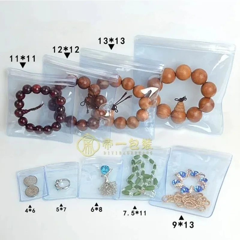 

100Pcs Clear PVC Zip Lock Anti-oxidation Jade Plastic Pouches Jewelry Earrings Valve Zipper Anti-tarnish Storage Bags