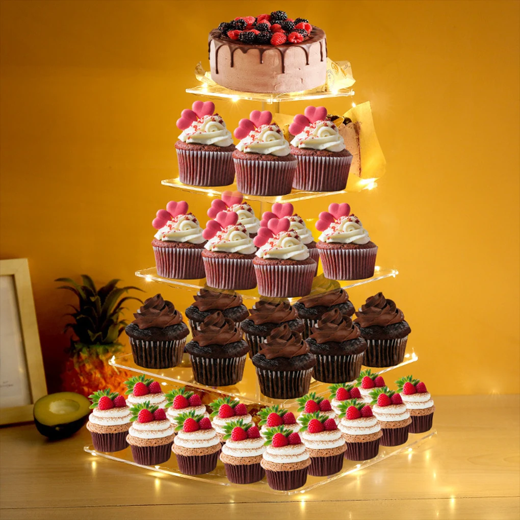 

Acrylic Cupcake Stand With LED Light For Desserts And Parties Rust Proof Premium Cupcake Holder