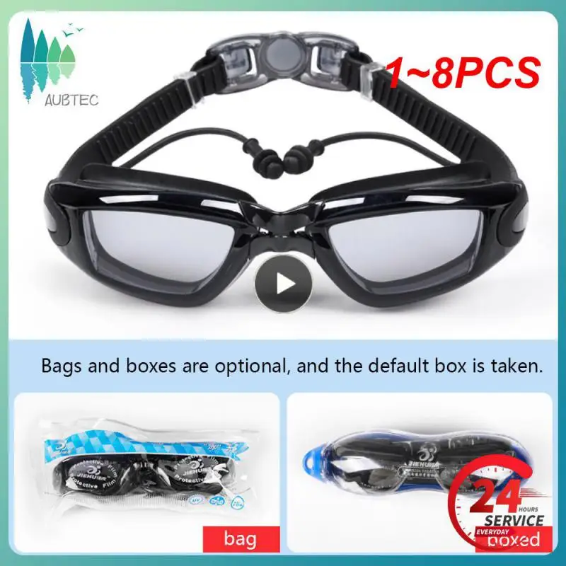

1 ~ 8 шт. Новые Профессиональные противотуманные мужские и женские очки для плавания, водонепроницаемые регулируемые силиконовые очки для плавания