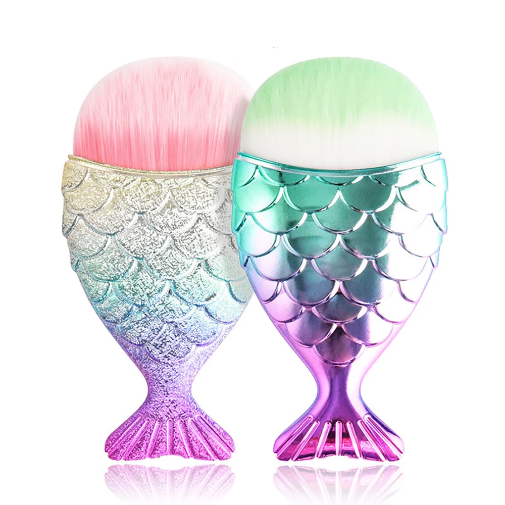 

Mermaid Nail Acrylic Brush Remove Cleaning Dust Powder Makeup Brushes for Manicure Pedicure Nail Supplies Art Accessaries Tool