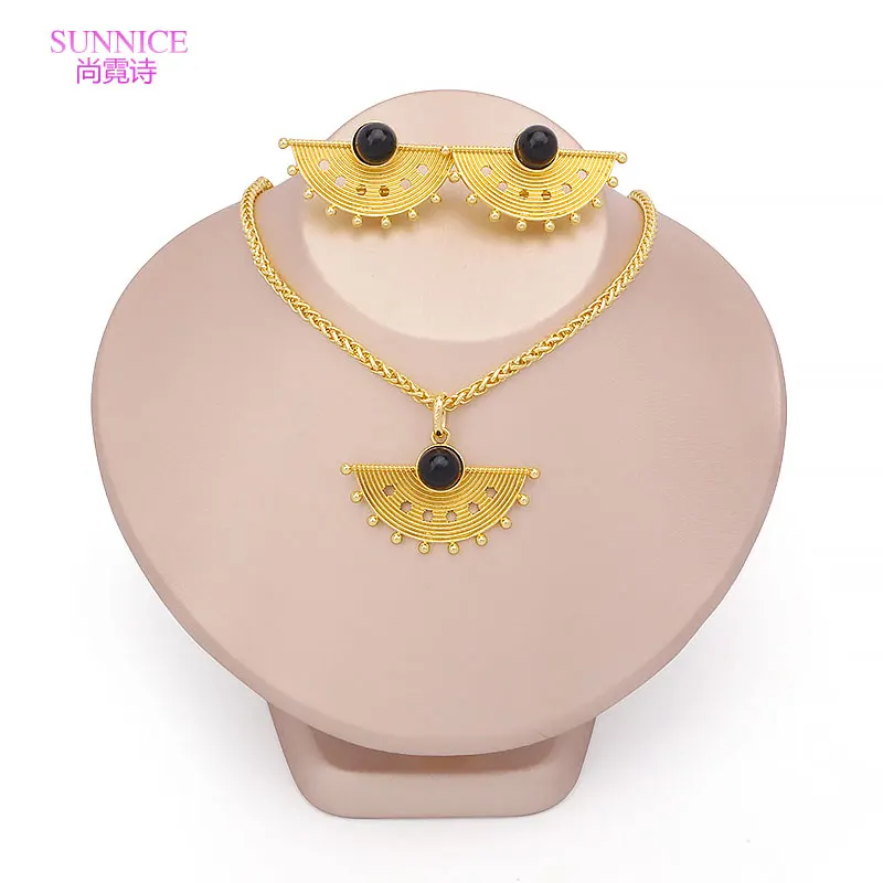

Black Pearl Jewelry Set for Women Dubai 18k Gold Plated Necklace Earrings African Bridal Jewellery Sets Wedding Free Shipping