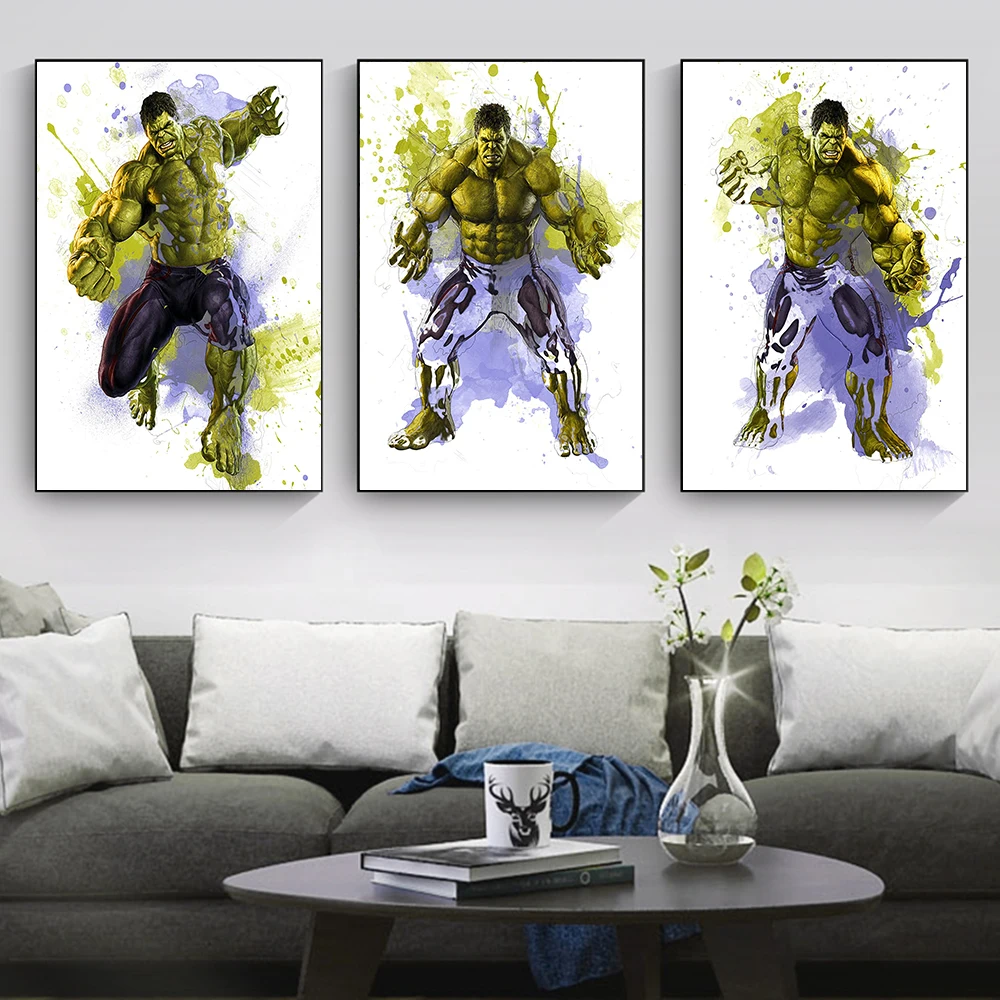 Супергерои Марвел абстрактная гневатая Холст Картина Халк акварель настенное искусство детская комната украшения Плакаты штуки домашний декор Супергерои Марвел абстрактная гневатая Холст Картина Халк акварель настенное искусство детская комната украшения Плакаты штуки домашний декор