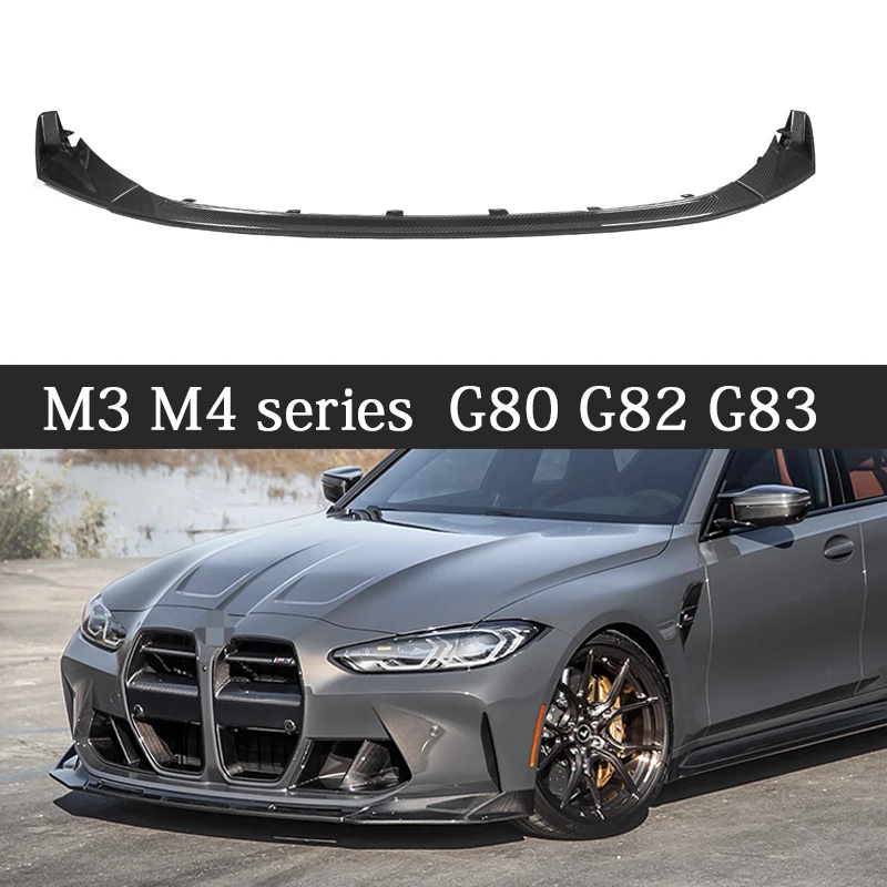 

Подходит для передних губ для BMW M3 M4 Series G80 G82 G83, сухое углеродное волокно, передний бампер, спойлер, разветвители подбородка, 2020 лет