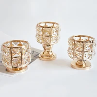 crystal small tea light candle holders party wedding centerpieces holder home candlestick mini dining table decoration candle