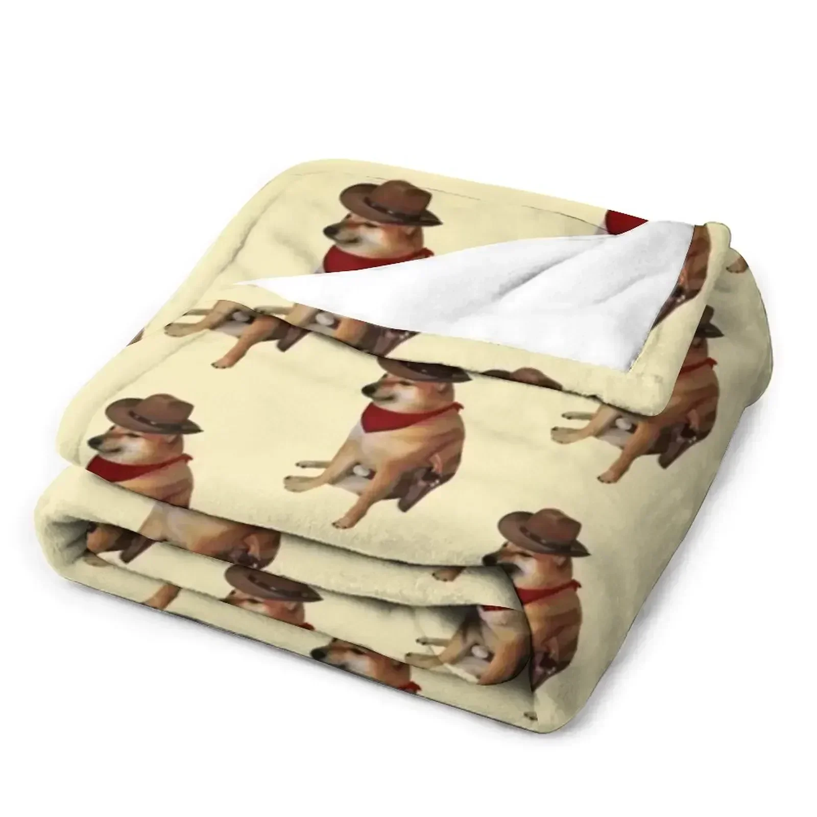 Одеяло Cheems Doge Cowboy пушистые плюшевые одеяла