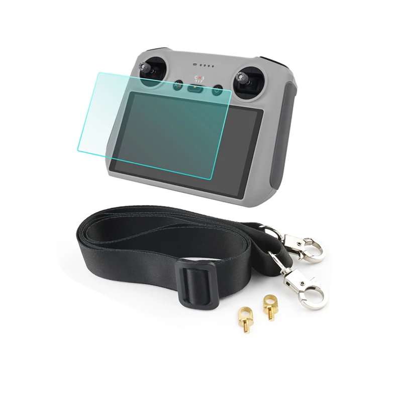

10sets For DJI RC remote control with screen Lanyard Straps Belt + Tempered Glass films protection film for dji mini 3 pro drone