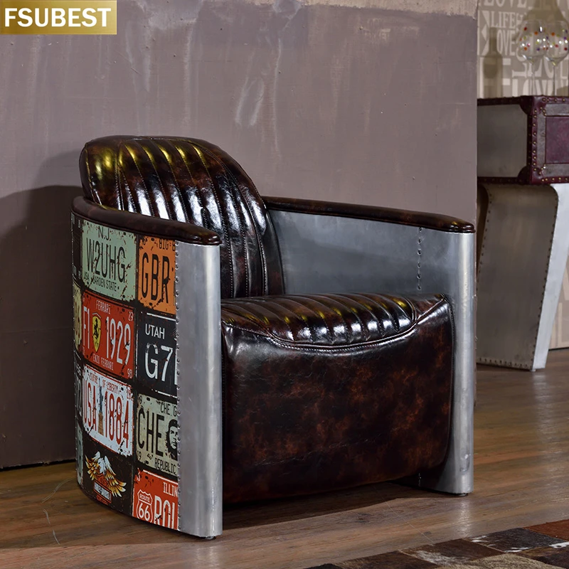 Metal Vintage Aviator Chair Sofa Couch Salon Hogar Furniture Living Room