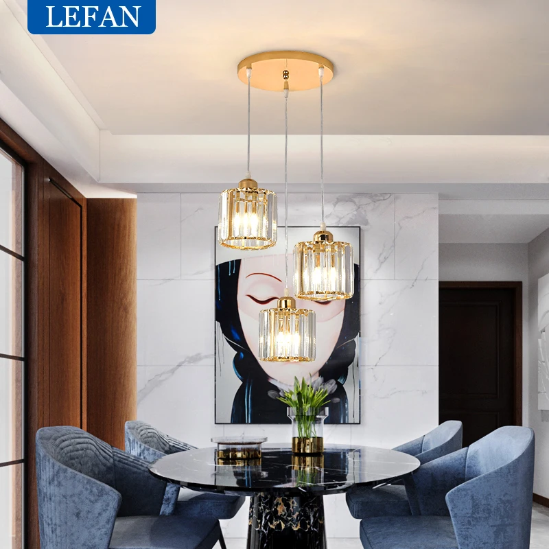 

Nordic LED Chandelier Lighting Black Gold Glass Crystal Ceiling Pendant Lamp For Dining Room Home Kitchen Bedroom Hanging Light