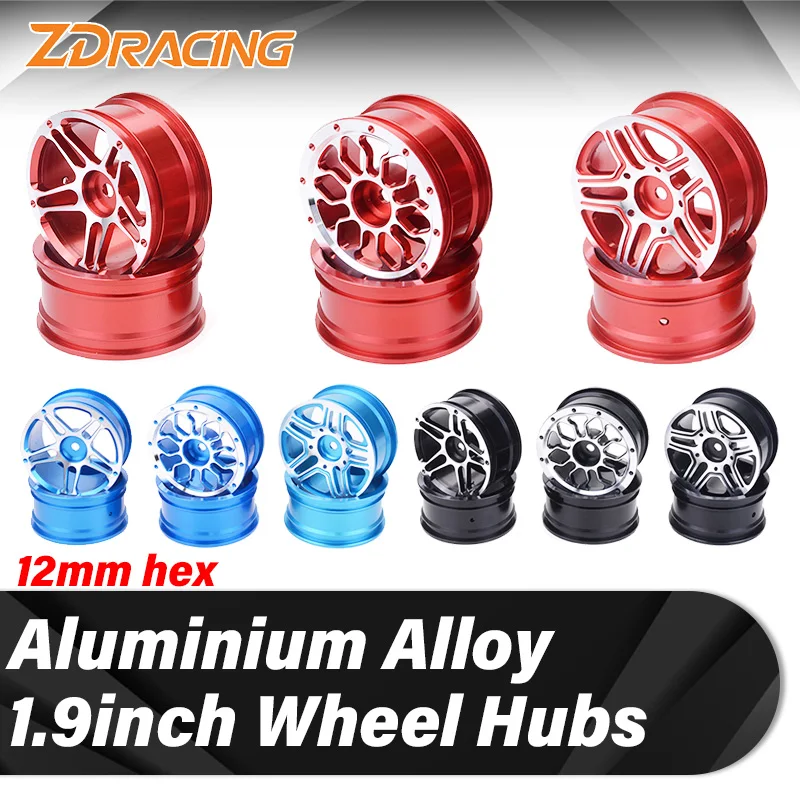 

ZD Racing 1.9 Inch Wheel Hubs Aluminium Alloy Diameter 52mm 12mm Hex Metal Hub Rims for 1/10 Rc Car Crawler Drift Truck Off Road