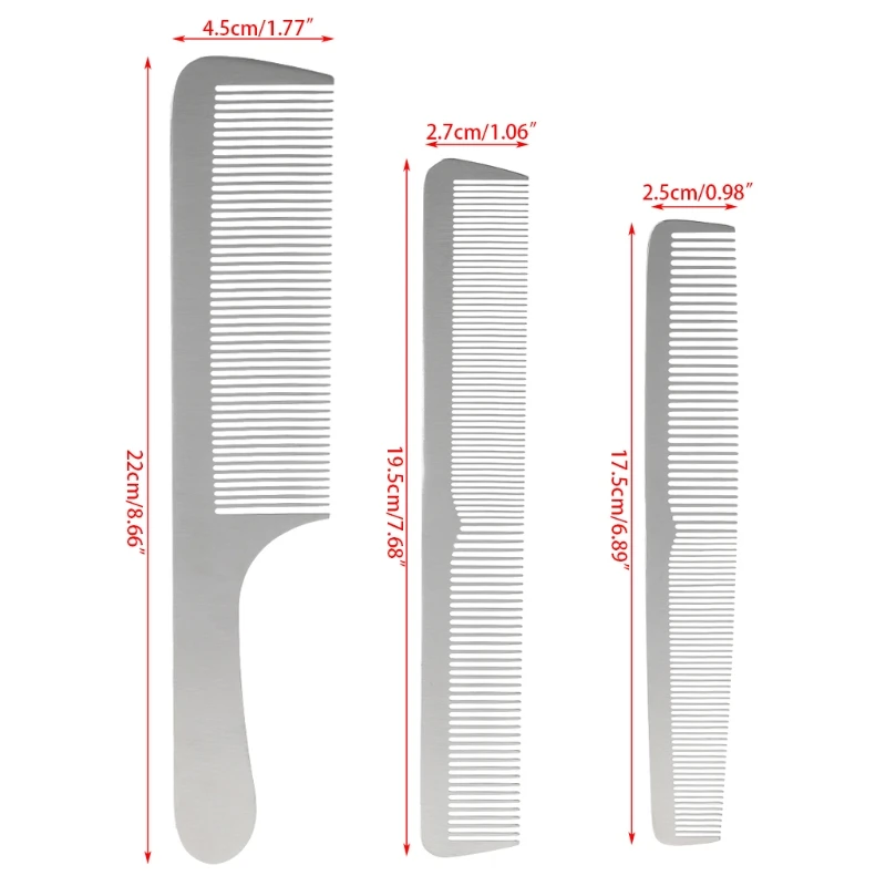 

Professional Salon Stainless Steel Sliver Comb Hair Styling Tool For Men & Women