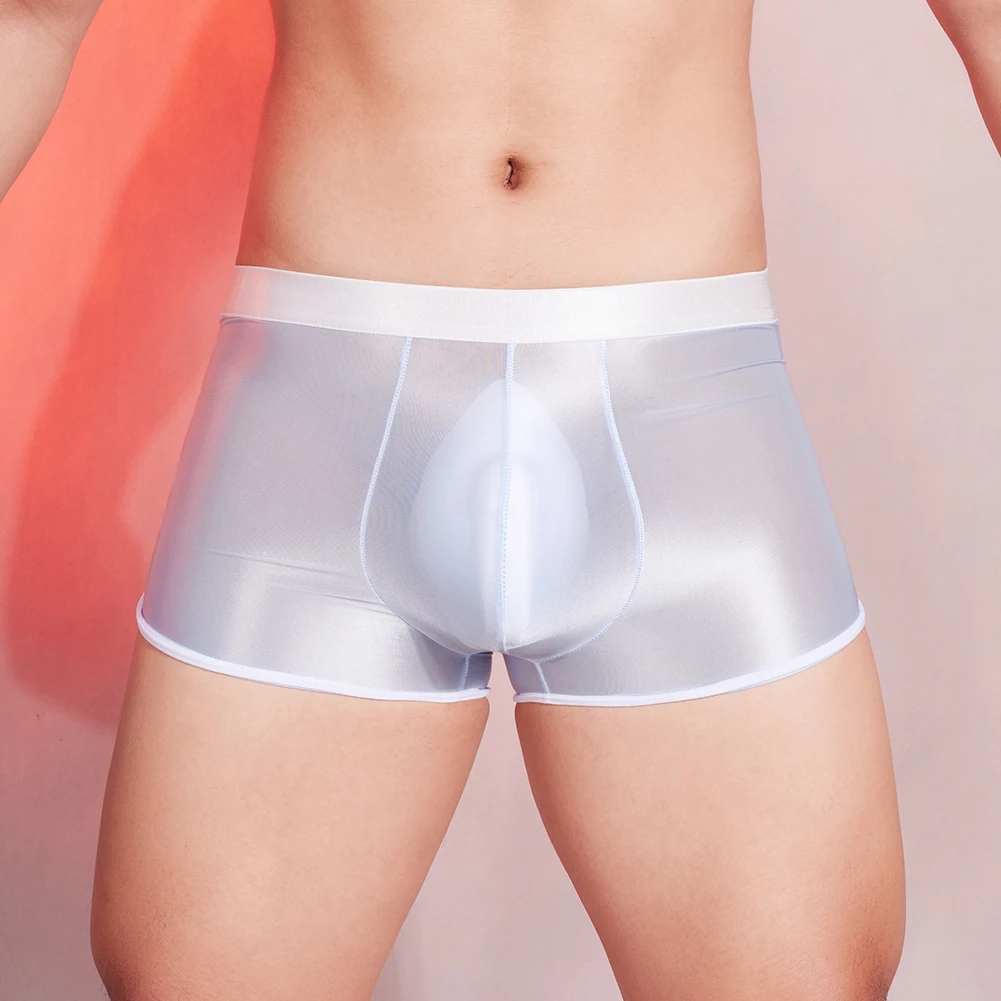 Мужское нижнее белье с низкой посадкой масляные блестящие гладкие боксеры шорты