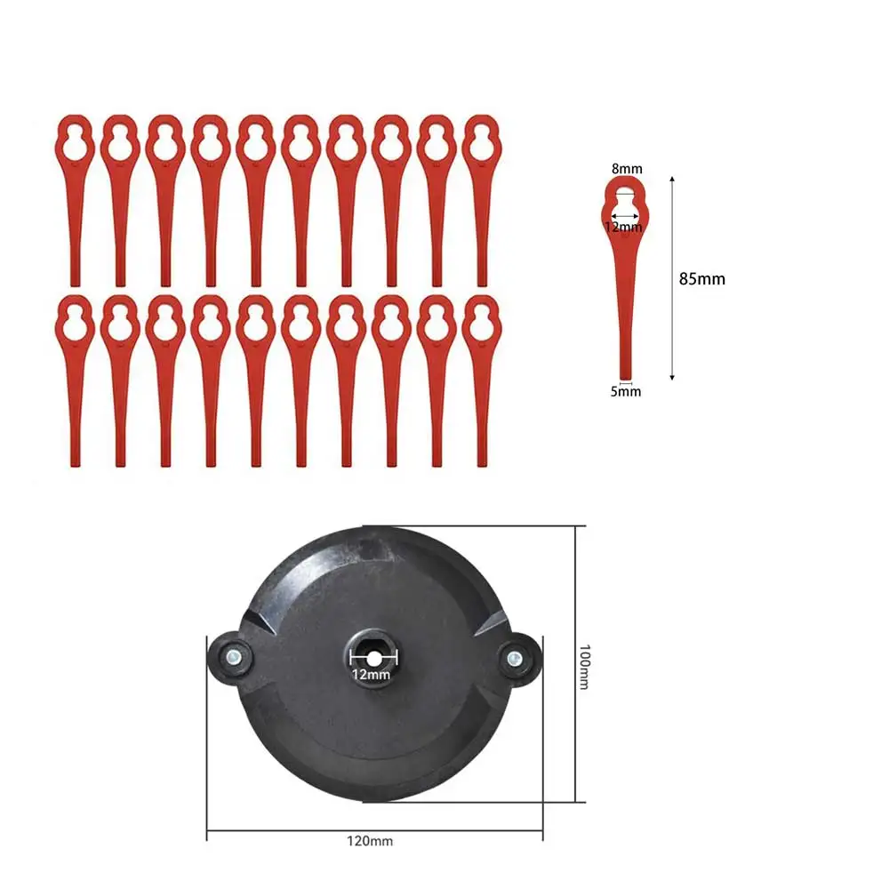 

Lawn Mower Snap-On Plastic Cutter Head 12*10cm For Parkside Grass Replacement Blade Cutting Disc PRTA 20Li A1311046 Outdoor Tool