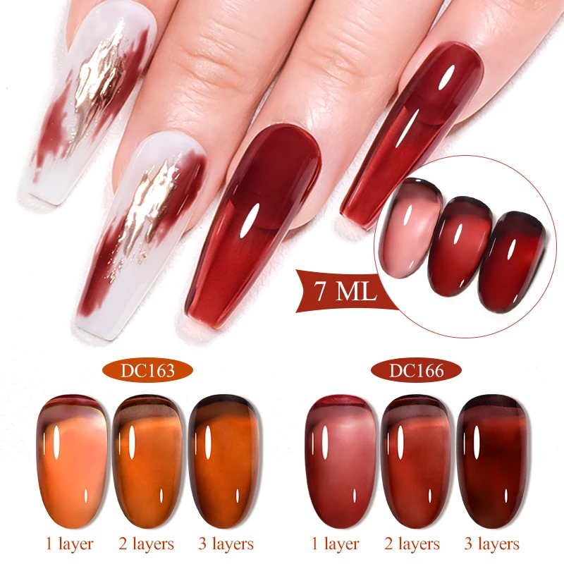 

MTSSII 7ML Jelly Amber Gel Nail Polish Summer Nail Art Bloom Leopard Pattern Nail Gel Semi Permanent UV Gel Polish Varnishes
