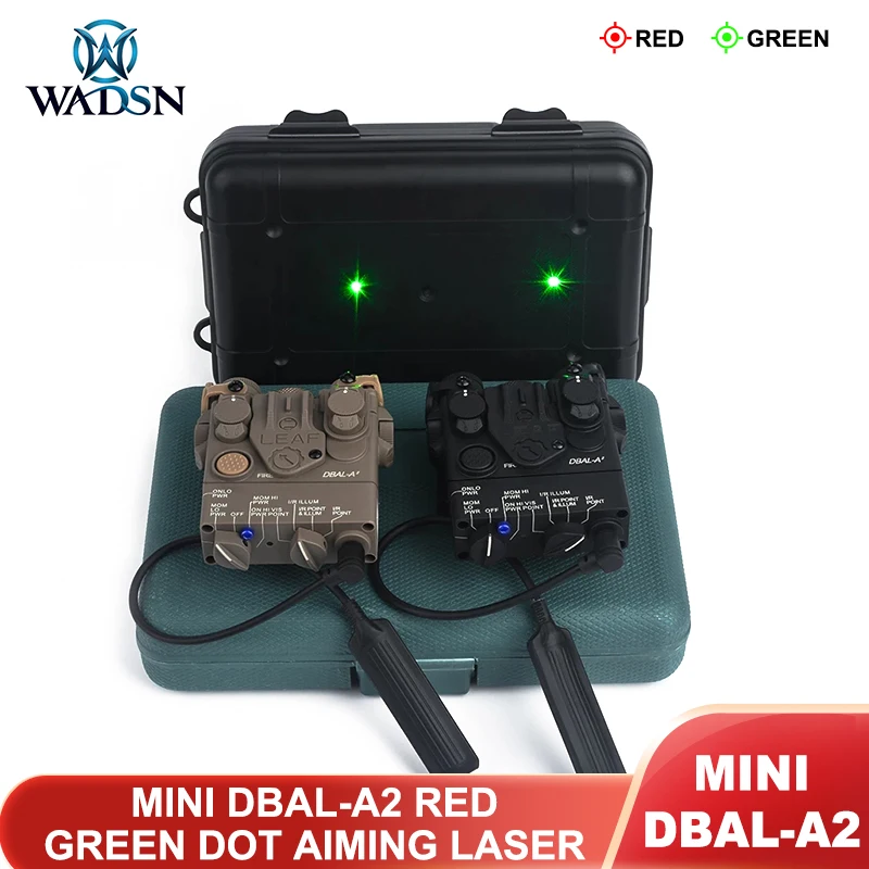 

WADSN Softair Mini DBAL-A2 Red Green Dot Aiming Laser Sight Hunting Airsoft Weapon Light without White Light IR Laser Function