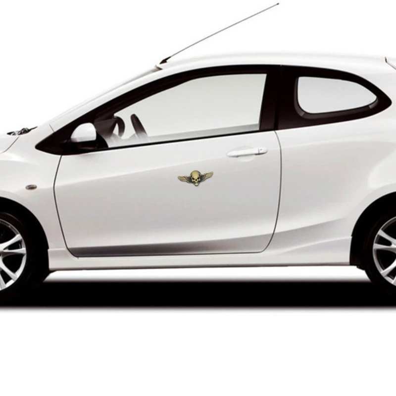 3D Череп Крыло Металлическая Автомобильная Наклейка Эмблемы Значок Автомобиль