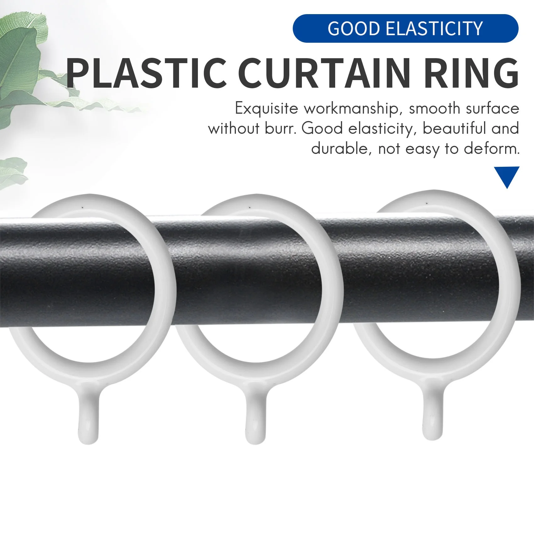 20 белых внутренних пластиковых кольца для штор диаметром 25 мм