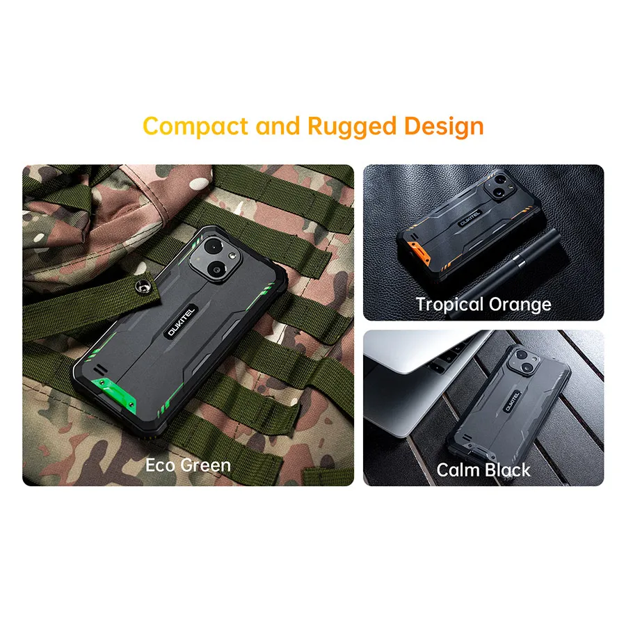 OUKITEL WP20 IP68&IP69K Rugged Smartphone 4G+32G 5.93'' HD+ 6300 mAh Android 12 Mobile Phone Quad Core 20MP Cameras Cell Phone