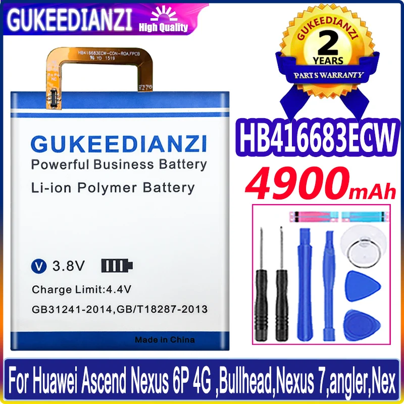 

Аккумулятор для Huawei HB416683ECW 4900 мАч, для HUAWEI Nexus 6P Nexus6P H1511 H1512, мобильный телефон
