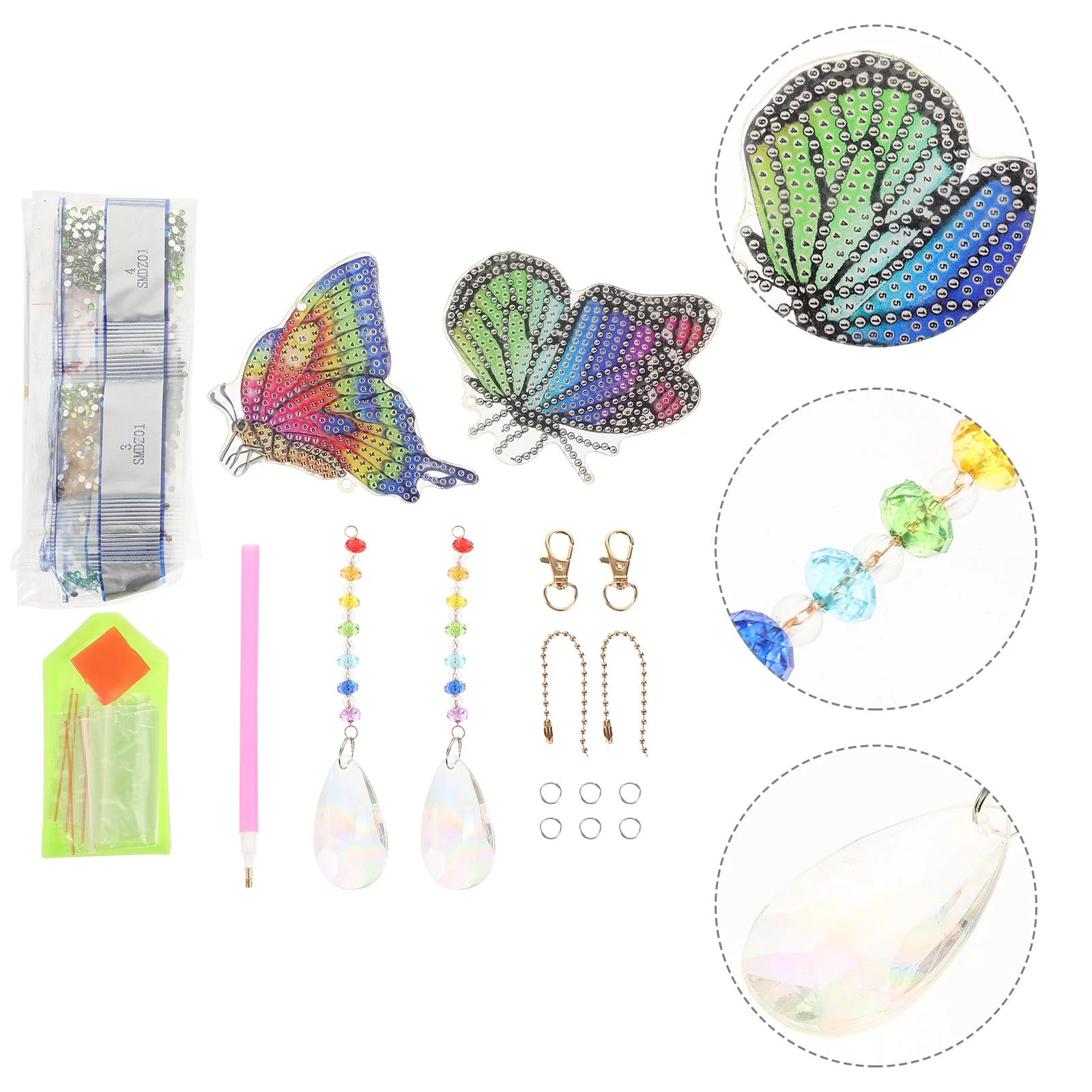 

1 Pair DIY Diamond Suncatcher DIY Unfinished Butterfly-shaped Diamond Drawing Pendant Diamond Sun Catcher for Porch