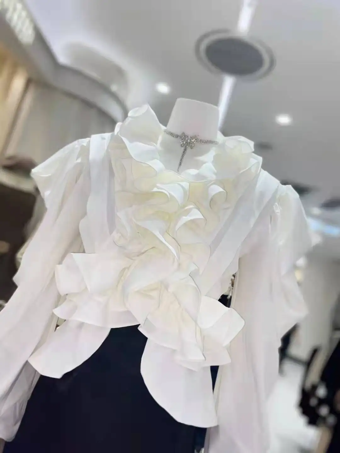 2025 Новая мода темпераментный элегантный топ фиолетовая кружевная рубашка с