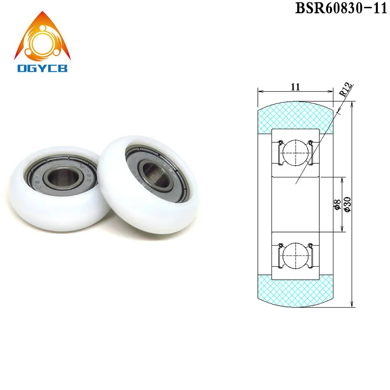 

1pcs 8x30x11 mm Plastic Coated Bearings BSR60830-11 OD 30 mm POM Aluminum Profile Guide Rolling Pulley Wheel