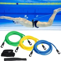 adjustable swimming belt elastic swim belt for swimming training accessories safty rope swimming pool tools latex tubes bands