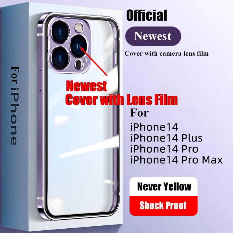 

For iPhone 14 Pro Max Case 13 12 11 Mini 7 X XR Full Cover Camera Lens Slim Thin Shockproof Protective Back Cover Mobile Phones