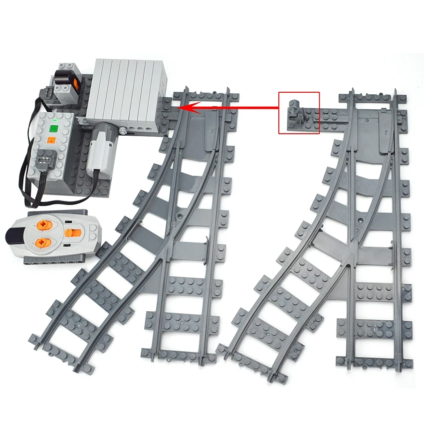

DIY Track Switch Building Blocks Creative Train Variable Motorized Remote Control Power Functions Bricks MOC Set Replaced Rocker