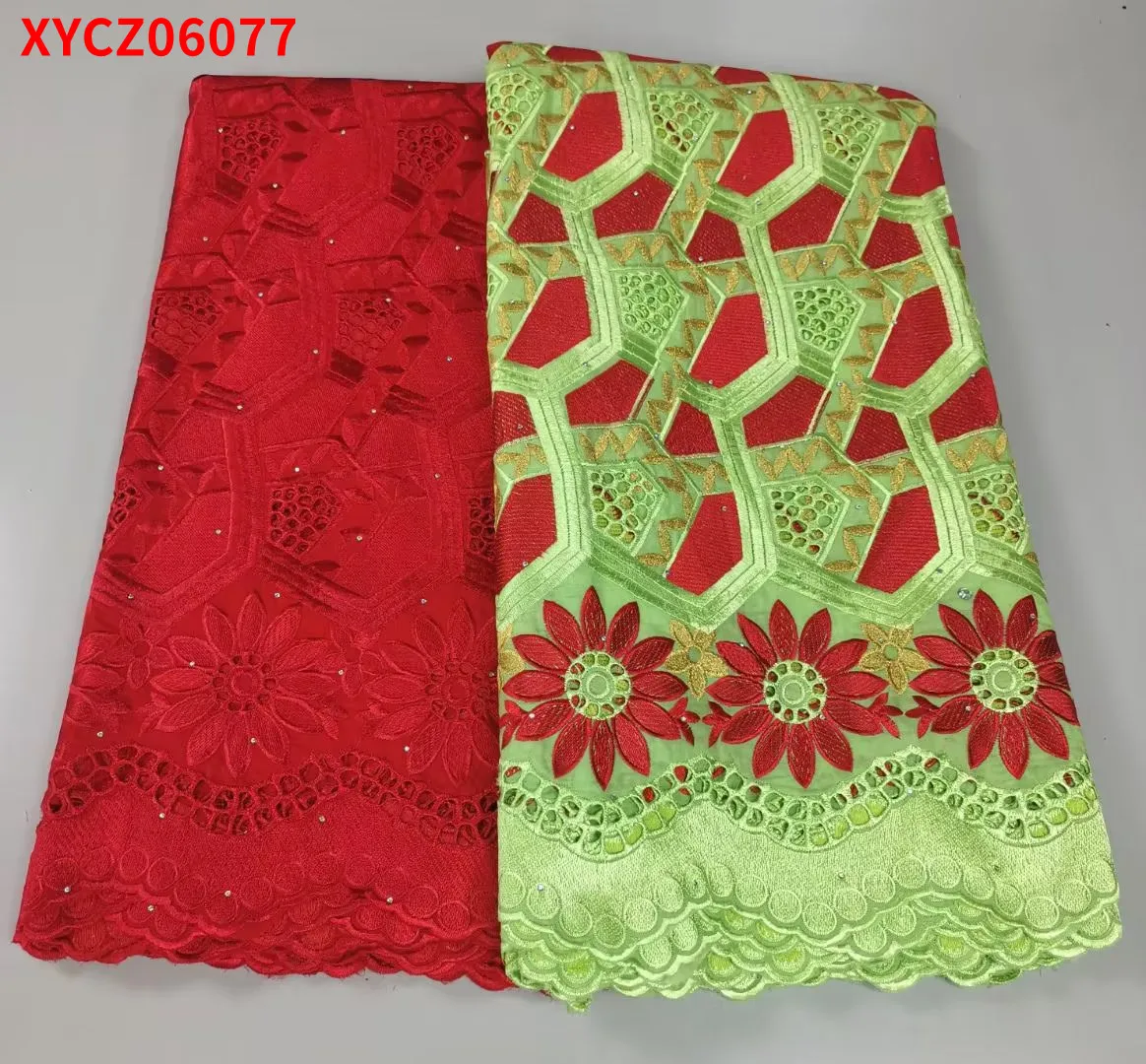 

Africa Big Promotion cotton edge printing 2.5+2.5 yards lace fabric 1.65KG XYCZ06077