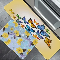 butterfly printing entrance door mat cheaper anti slip modern living room balcony printed doormat area rug