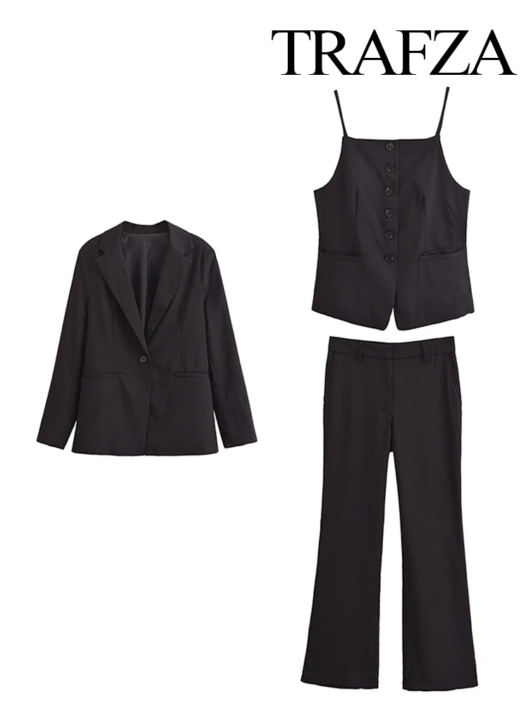 TRAFZA женский комплект из 3 предметов пиджак с длинными рукавами + квадратный