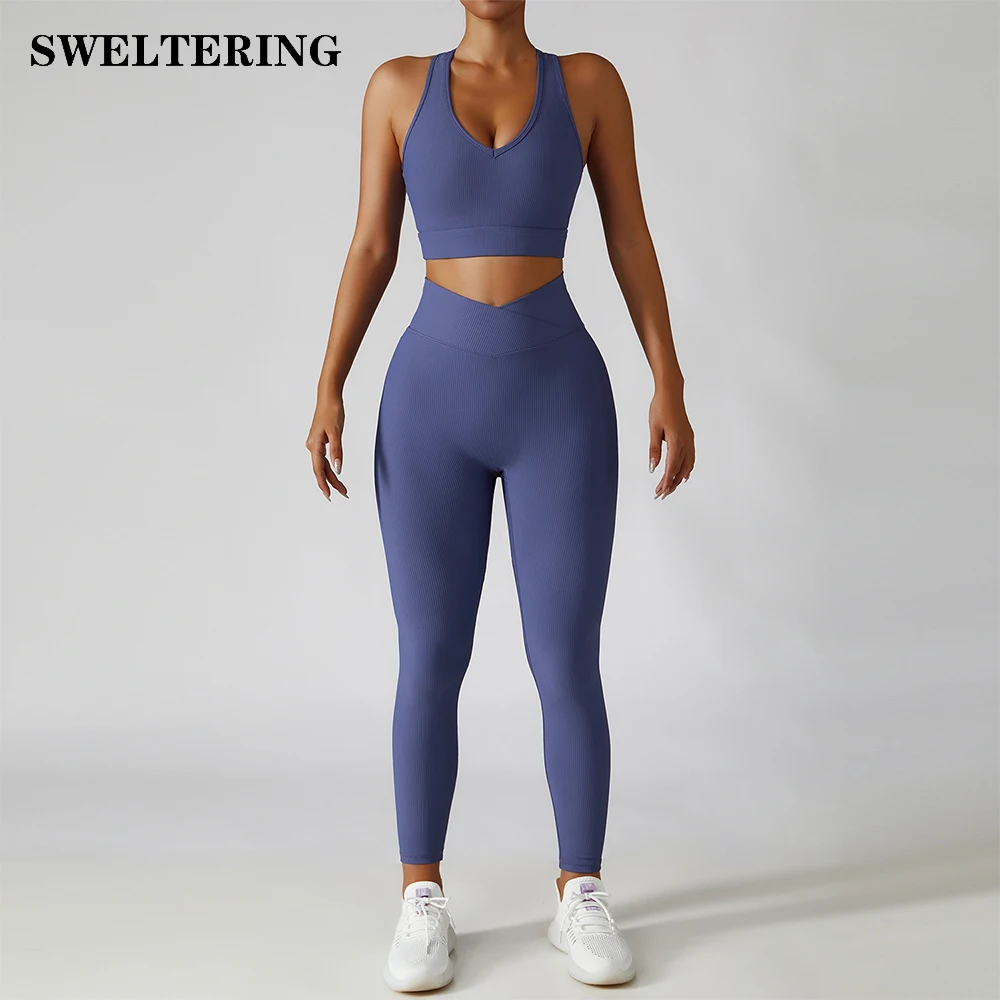 Бесшовный Женский комплект для йоги тренировочные рубашки спортивные штаны
