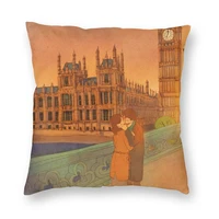 4545cm high quality cushion cover big ben london throw pillow sofa pillowcase polyester cushion cover for home