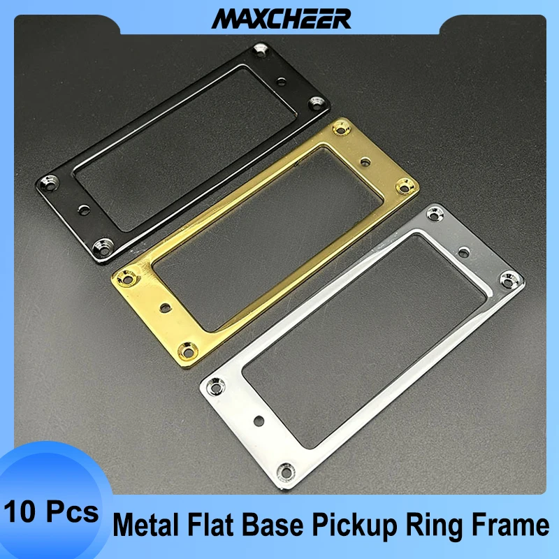 

10Pcs Mini Style Metal Flat Base Pickup Humbucker Ring for Electric Guitar Mounting Inside Frame 69mm x 29.2mm Chrome/Black/Gold